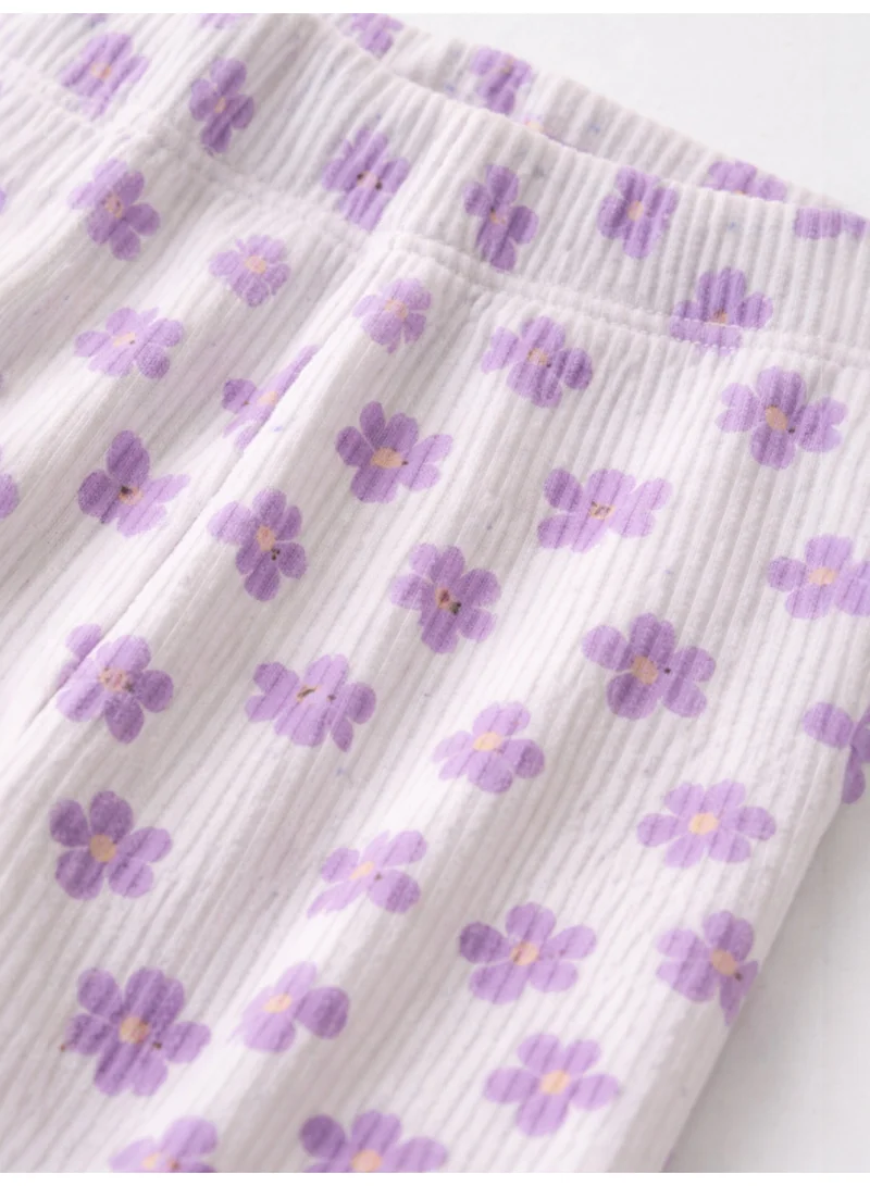 فكتور اند جين Girls’ Pajama Set – Butterfly Graphic Frill Sleeve Top & Star Print Pants